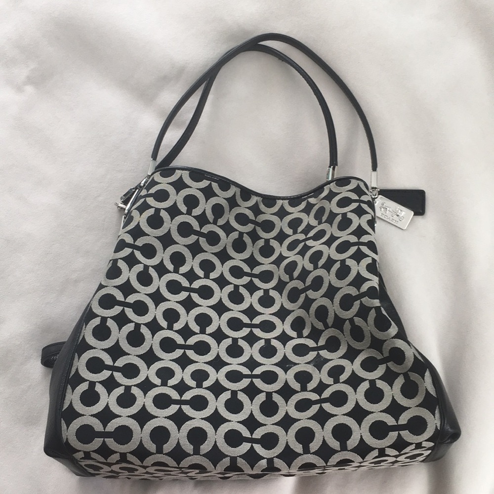 NWOT Coach Madison Small Phoebe op art sateen shoulder bag 26448